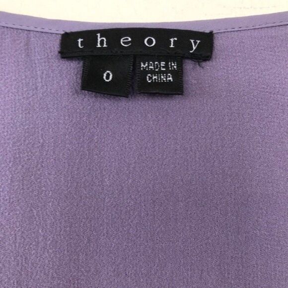 Theory Dorosa Silk Mini Dress Lavender Tiered Y2K Party Date Night Size 0 Purple - Picture 6 of 15